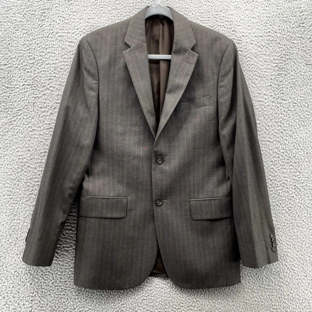 Banana Republic Blazer Mens 40R Brown Pinstripe Corpcore Bussiness Office Coat‎